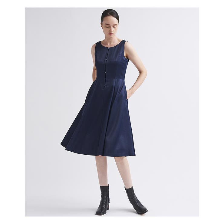 サテンノースリーブワンピース[品番：LAVW0004166]｜LANVIN en Bleu