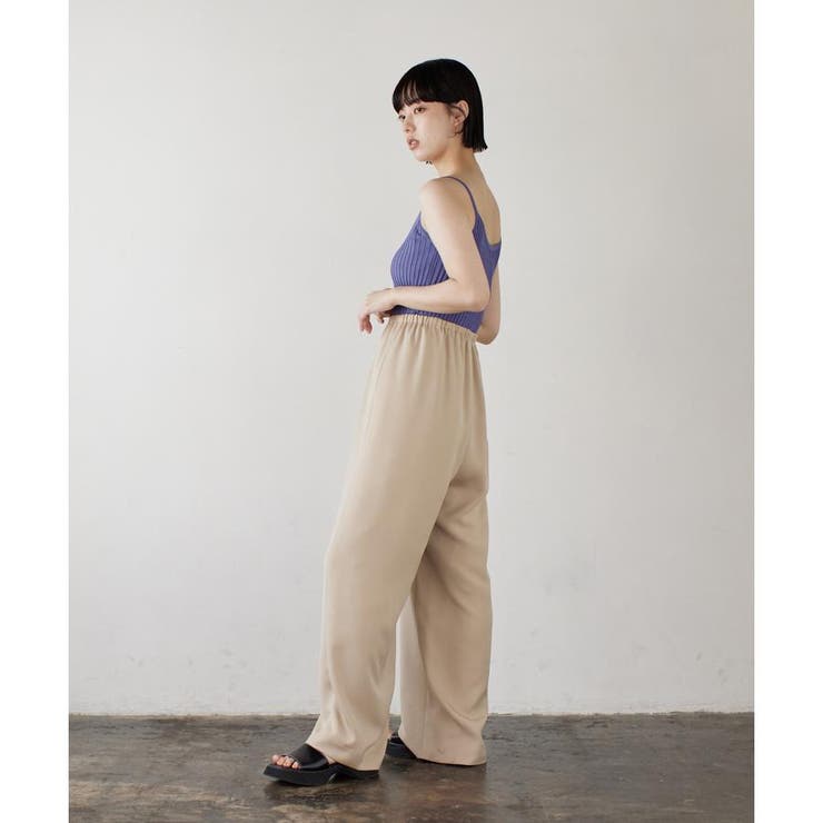 ゴムギャザーワイドパンツ[品番：LAVW0007764]｜LANVIN en Bleu