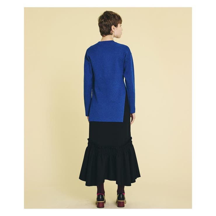 バイカラーサイドスリットニット[品番：LAVW0006779]｜LANVIN en  Bleu（ランバンオンブルー）のレディースファッション通販｜SHOPLIST（ショップリスト）