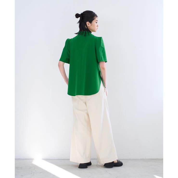 ポンチギャザーネックブラウス[品番：LAVW0008750]｜LANVIN en