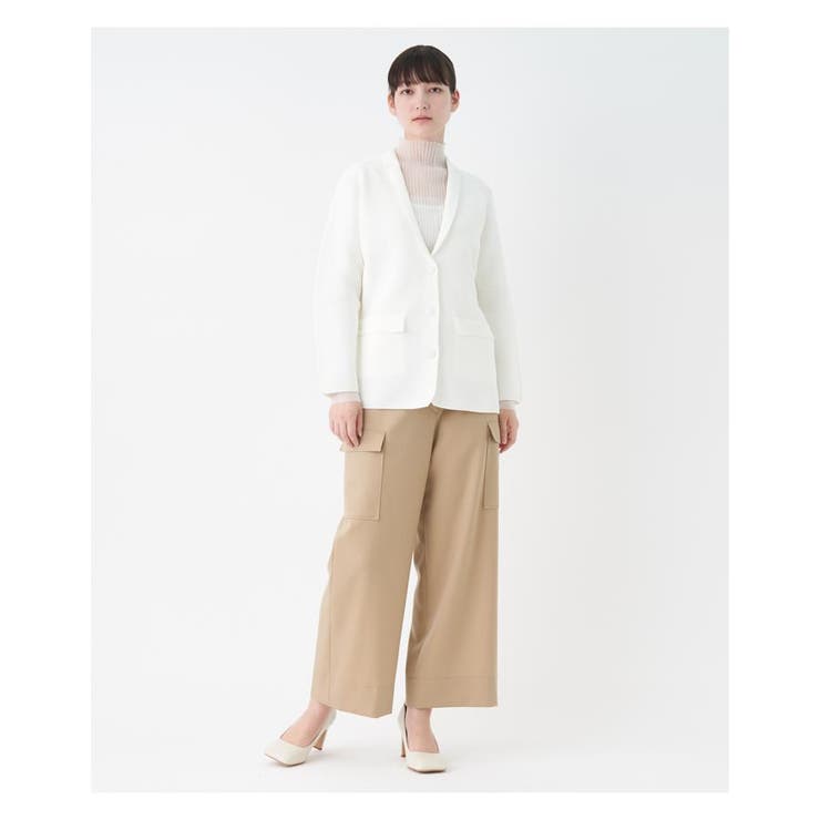 <美品> ランバン コレクション ノーカラーニットジャケット ネップノーカラージャケット|LANVIN COLLECTION | LANVIN
