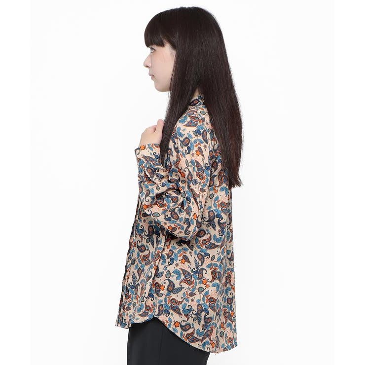 レリアン11サイズ Lサイズ トップス チュニック シアー ペイズリー？花