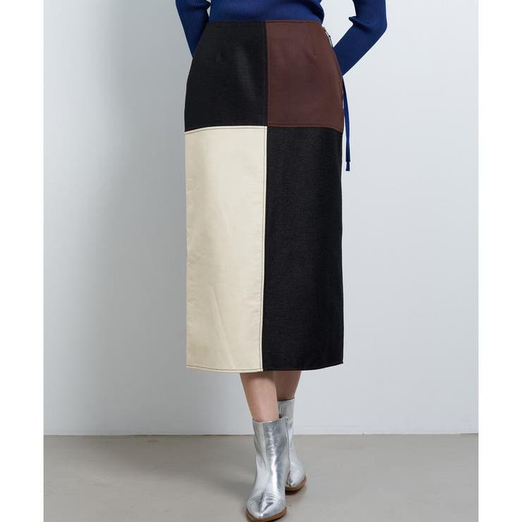 カラーブロックスカート[品番：LAVW0018866]｜LANVIN en Bleu 