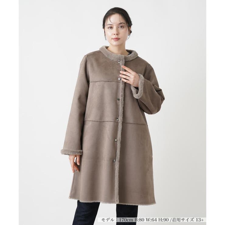 レリアン 極美品 高級 ウールコート 格子柄 レディース13＋（コート 