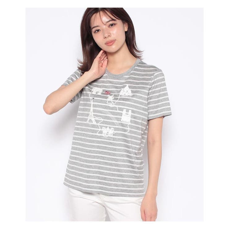 ボーダー×刺繍半袖Tシャツ[品番：LAVW0001266]｜Leilian（レリアン