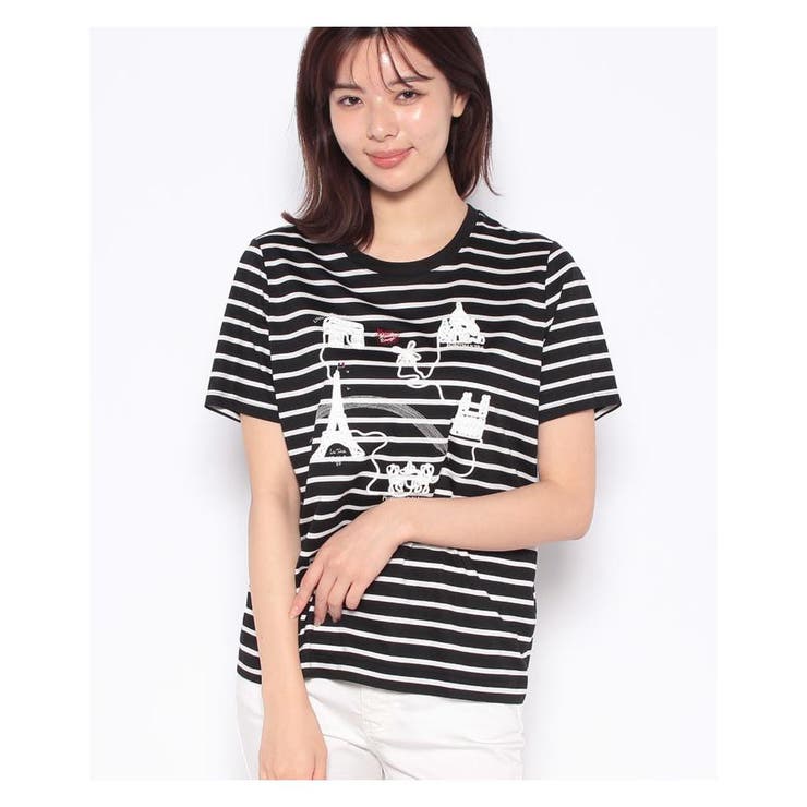 3点おまとめ Leilian 刺繍半袖Tシャツ 9号 ボーダー×刺繍半袖Tシャツ[品番：LAVW0001266]｜Leilian（レリアン