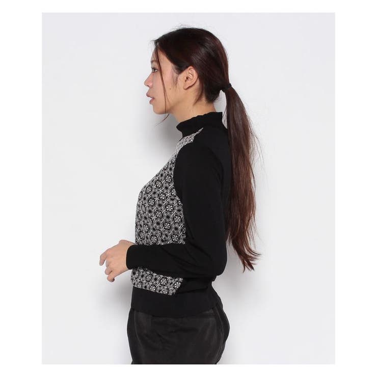 レース刺繍切替ニットプルオーバー | Leilian PLUS HOUSE | 詳細画像2