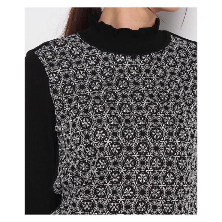 レース刺繍切替ニットプルオーバー | Leilian PLUS HOUSE | 詳細画像4