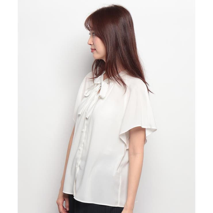 ボウタイ半袖シフォンブラウス | Leilian | 詳細画像2