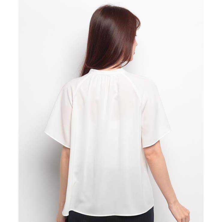 ボウタイ半袖シフォンブラウス | Leilian | 詳細画像3