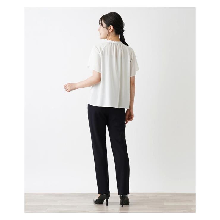 ボウタイ半袖シフォンブラウス | Leilian | 詳細画像8