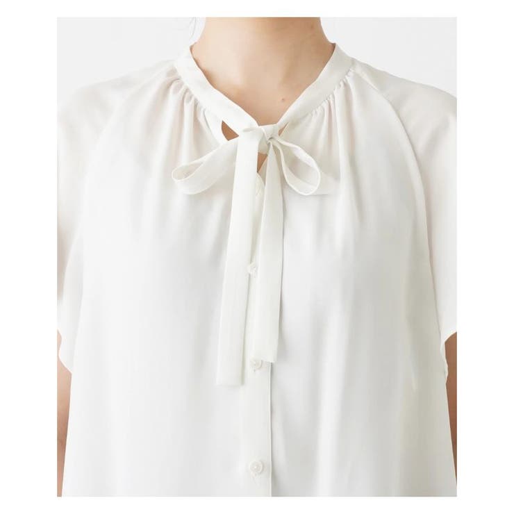 ボウタイ半袖シフォンブラウス | Leilian | 詳細画像12