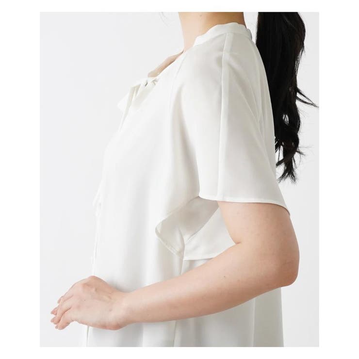 ボウタイ半袖シフォンブラウス | Leilian | 詳細画像15