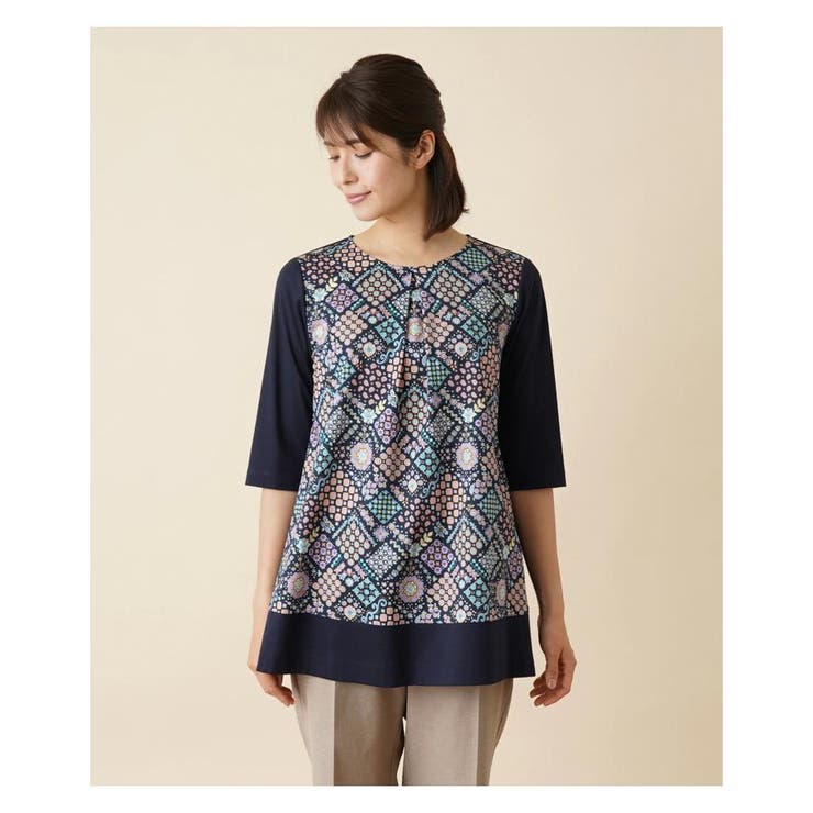 フラワープリント切替チュニック | Leilian PLUS HOUSE | 詳細画像10