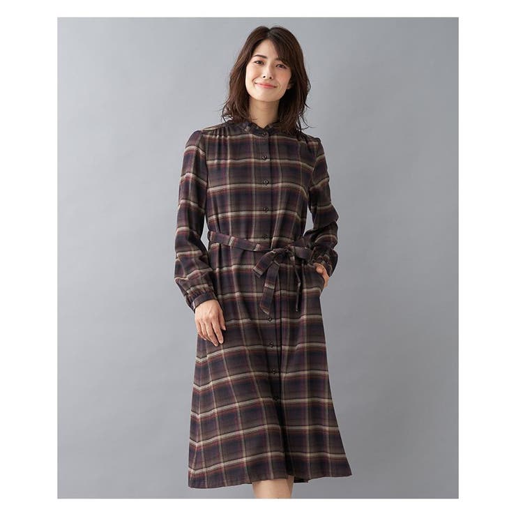 チェック柄シャツワンピ－ス[品番：LAVW0000615]｜Leilian（レリアン