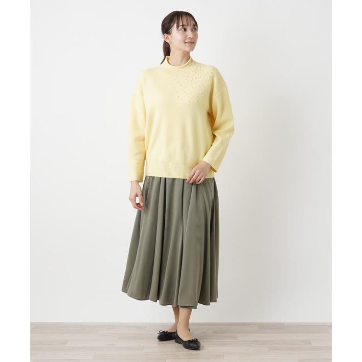 Leilian / レリアン ビジューハイネックニット ビジューハイネックニット[品番：LAVW0018919]｜Leilian