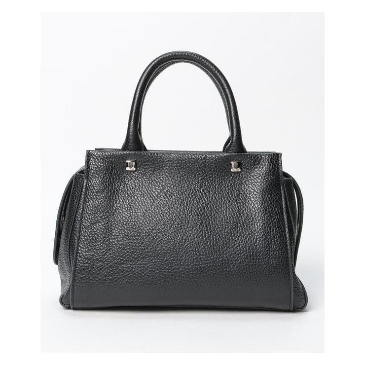 【美品】LANVIN en Bleu JLロゴ レザーバッグ　2way 黒 ハンドバッグ トートバッグ ショルダーバッグ 2way ポーチ付き