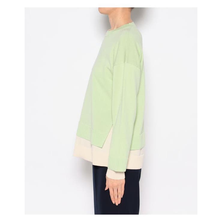 未使用 LANVIN on blue レイヤード バイカラー ニット バイカラーレイヤードニット[品番：LAVW0007526]｜LANVIN en