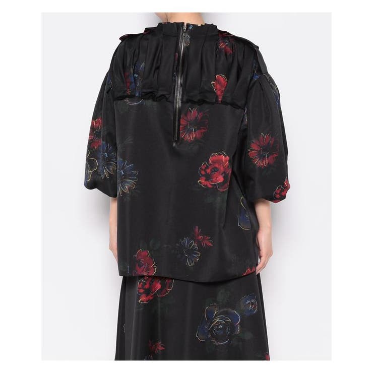 【LANVIN COLLECTION】ダークフラワープリントブラウス ダークフラワープリントブラウス[品番：LAVW0005045]｜LANVIN