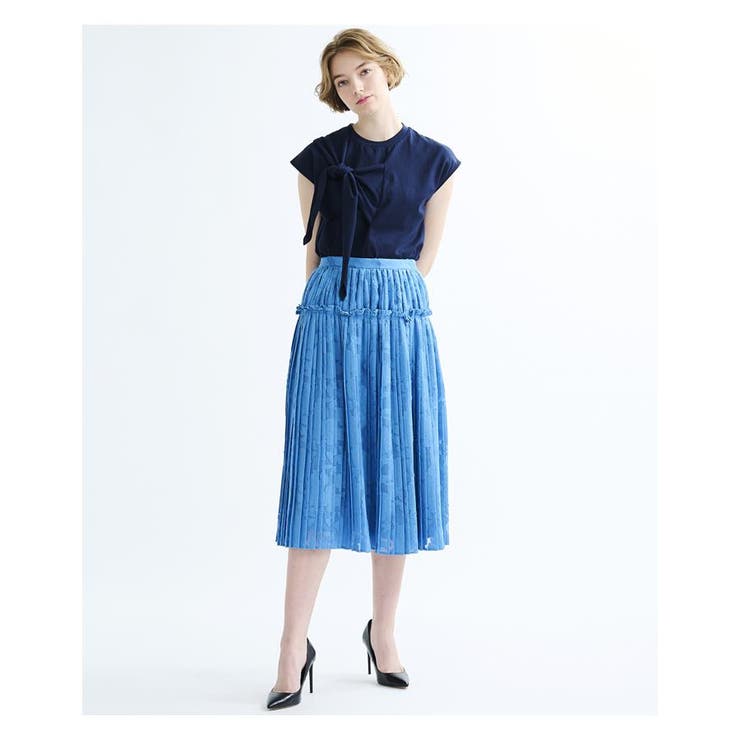 リボンドレープカットソー[品番：LAVW0004195]｜LANVIN en  Bleu（ランバンオンブルー）のレディースファッション通販｜SHOPLIST（ショップリスト）