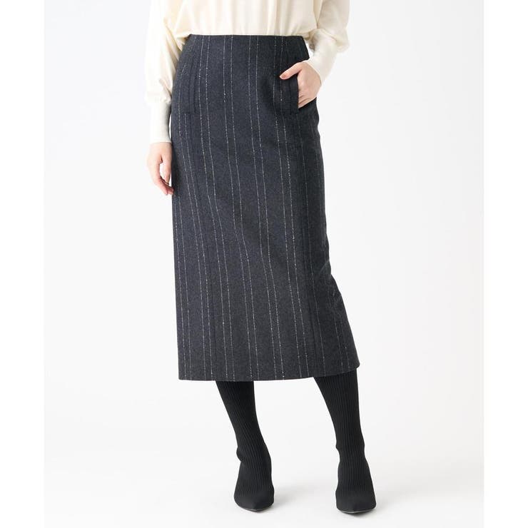 LANVIN　ストライプスカート ウールストライプスカート[品番：LAVW0018211]｜LANVIN COLLECTION