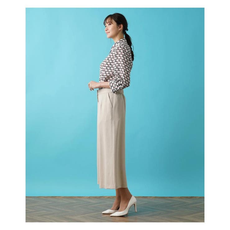 Leilianドットリボンデザインクロップドサブリナパンツ7アースカラー Leilianドットリボンデザインクロップドサブリナパンツ7アースカラー