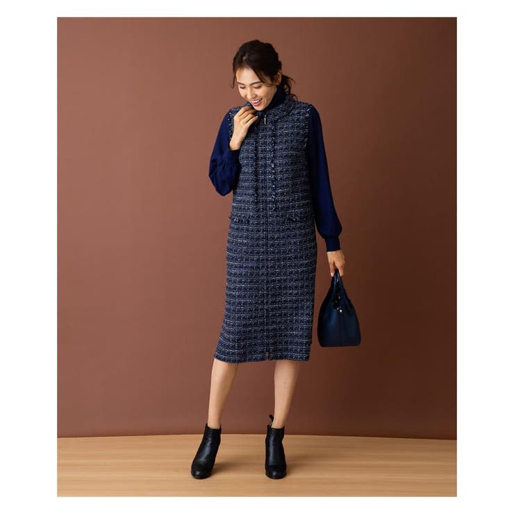 美品♪レリアン 現行タグ 23AW ジャンパースカート ツイード 11号 ジレ ツイードジャンパースカート[品番：LAVW0012786]｜Leilian（レリアン