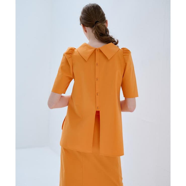 ストレッチポンチロールカラーブラウス[品番：LAVW0014880]｜LANVIN en