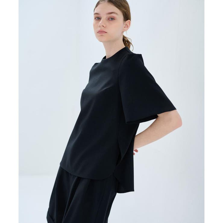 美品 定価28000円 LANVI en Blue フレアブラウス 送料無料 ケミカルレースフレアブラウス|LANVIN en Bleu | LANVIN en Bleu