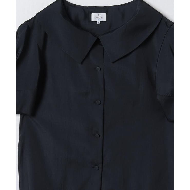 オープンネックコットンサテンブラウス[品番：LAVW0014881]｜LANVIN en