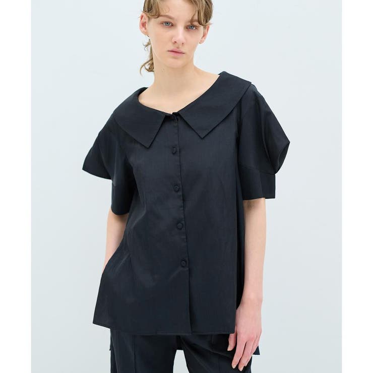 ランバン　コットンサテンブラウス LANVIN en Bleu(ランバン オン ブルー)｜コットンサテンフロント