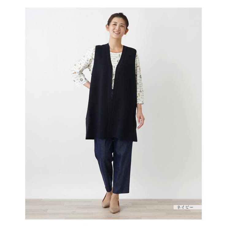 24AW 極美品 レリアン プラスハウス ベスト ジレ 黒 大きいサイズ4L ベスト | Leilian plus house (Women/大きいサイズ)/レリアン