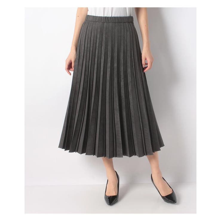 チャコールグレー | ロングレングスプリ-ツスカ-ト | Leilian