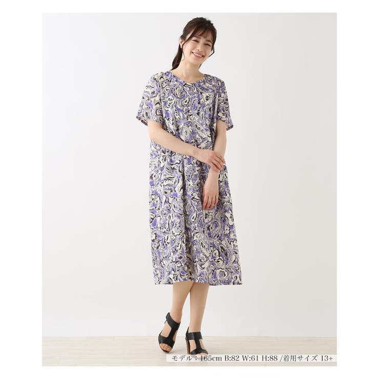 9/15までセール‼️新品タグ付き]レリアンペイズリー柄サックワンピース ペイズリー柄サックワンピース[品番：LAVW0006086]｜Leilian PLUS