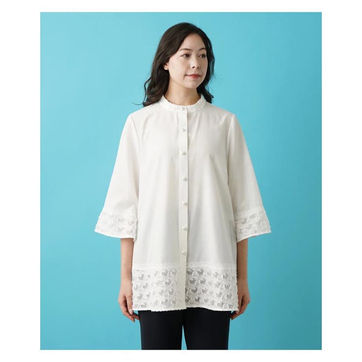 羽織七分袖ブラウス[品番：LAVW0014606]｜Leilian PLUS HOUSE