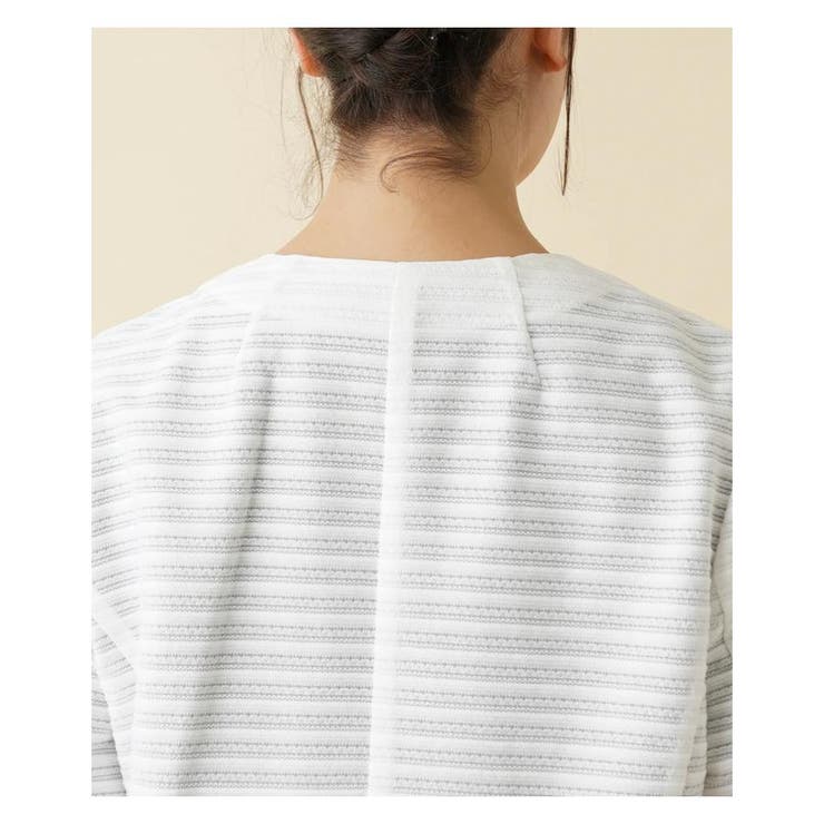 Leilian ホワイト ノーカラージャケット ノーカラージャケット【Leilian WHITE LABEL】|レリアン プラス