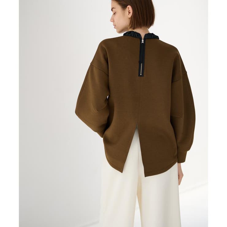 美品】LANVINランバンオンブルー ギャザーネックダンボールカットソー