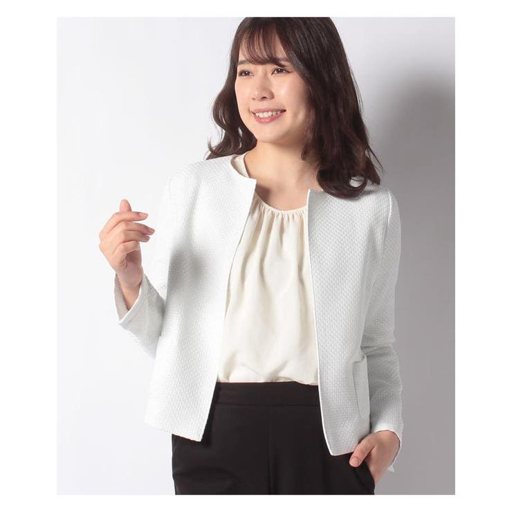 オフホワイト | ノーカラージャケット | Leilian