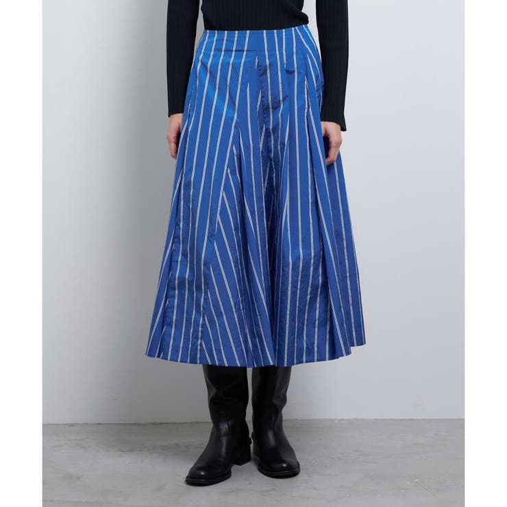 FABRICAストライプタフタフレアスカート[品番：LAVW0019257]｜LANVIN 