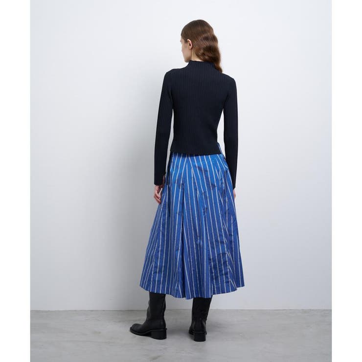 LANVIN　ストライプスカート 楽天市場】巻きスカート（柄ストライプ）の通販 LANVIN en Bleu ロング