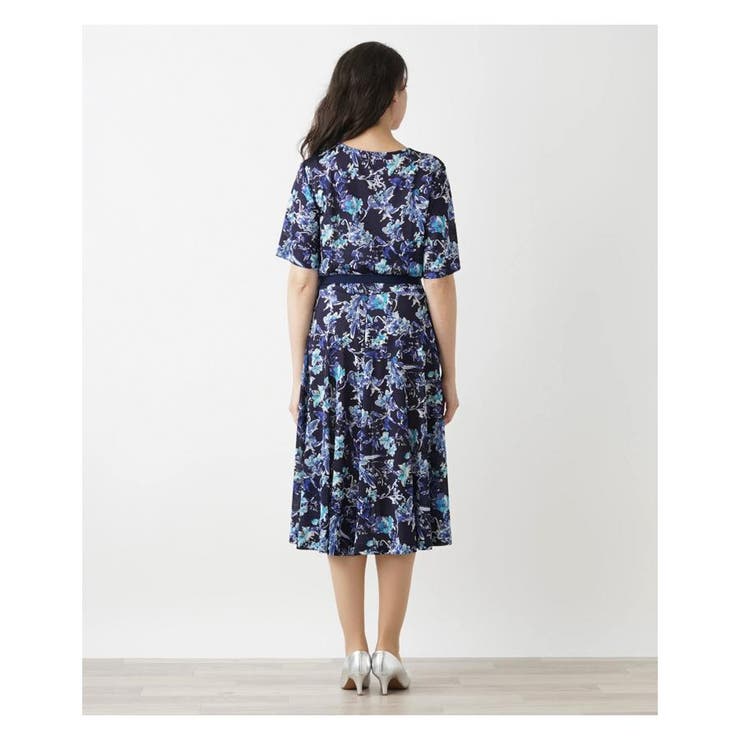 フラワープリント半袖ワンピース[品番：LAVW0015855]｜Leilian PLUS  