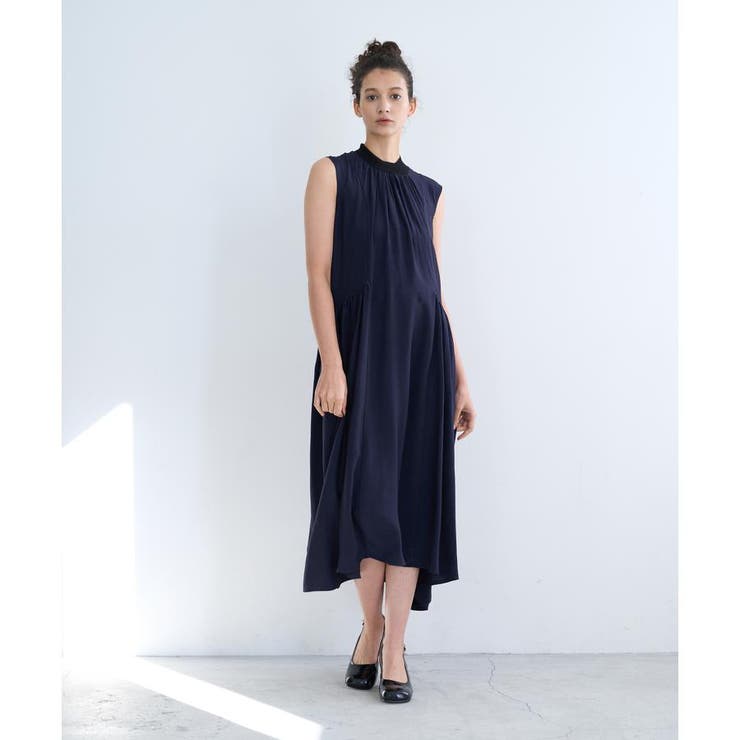 ちょび様✦希少✦美品✨ランバンオンブルー ワンピース M 定価¥3.6万 リブネックギャザーワンピース[品番：LAVW0009955]｜LANVIN en