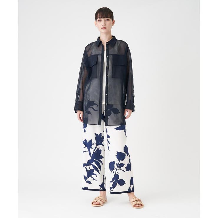 【SALE】LANVIN シルク100％ フラワー 上品 ワイドパンツ 花柄 ロゴジャカードワイドパンツ|LANVIN COLLECTION | LANVIN