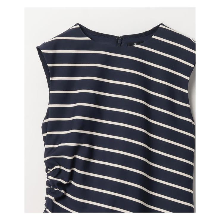 LANVIN collectionランダムストライプ ノースリーブワンピース LANVIN collectionランダムストライプ ノースリーブワンピース