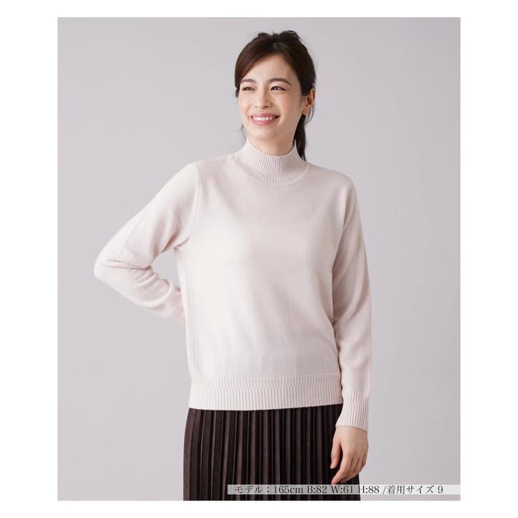 レリアンleilianカシミヤ100% グレーハイネック半袖ニットセーター超軽量 レリアンleilianカシミヤ100% グレーハイネック半袖ニット