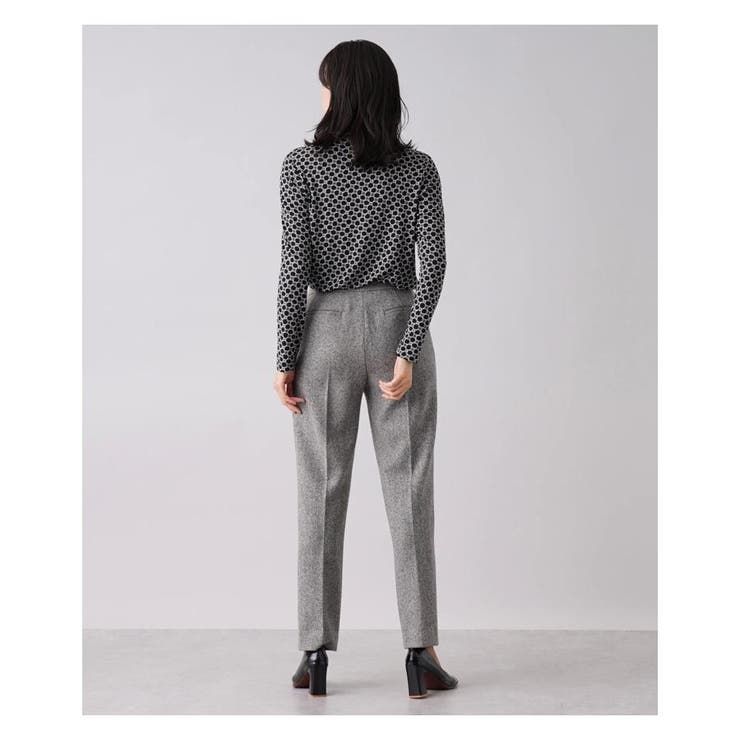 幾何学柄プリントハイネックブラウス[品番：LAVW0006908]｜Leilian