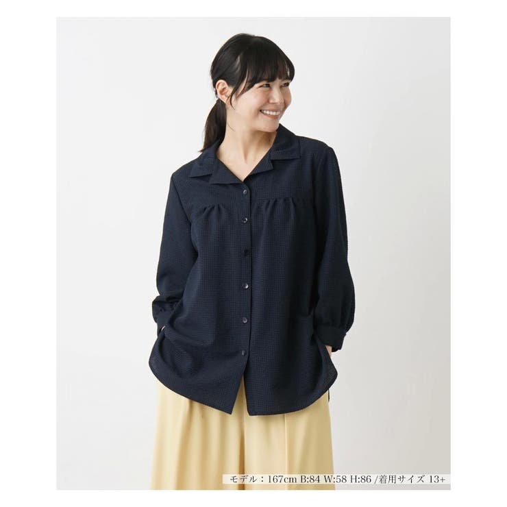 オープンカラーブラウス[品番：LAVW0016073]｜Leilian PLUS HOUSE