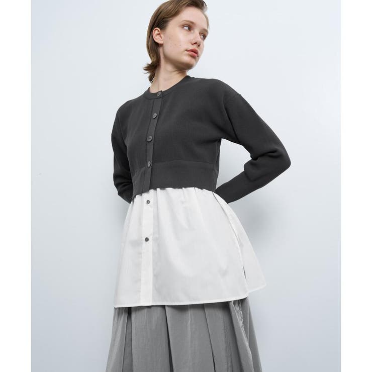 2WAYシャツコンビカーディガン[品番：LAVW0016844]｜LANVIN en Bleu 
