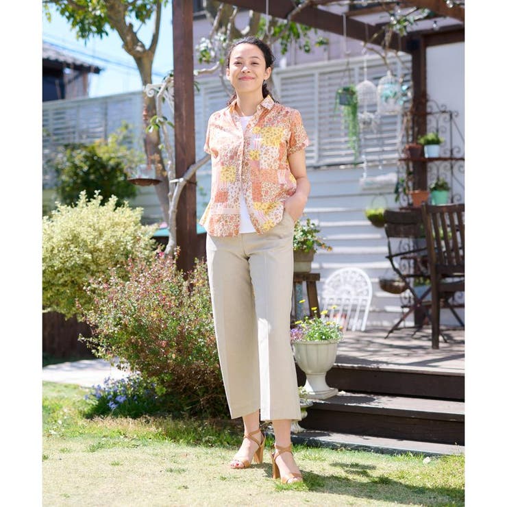 洗える ウエスト伸縮センタープレスパンツ | CARA O CRUZ | 詳細画像30