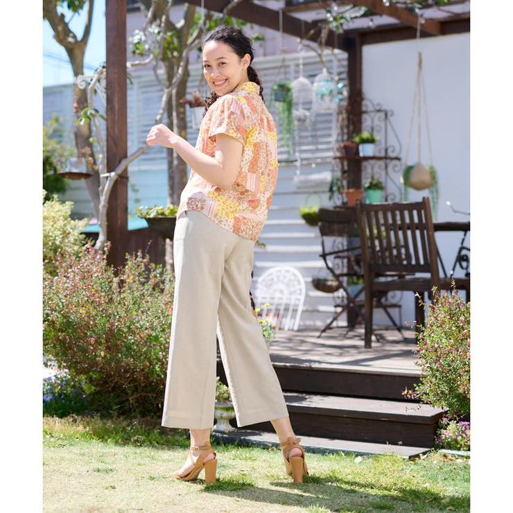 洗える ウエスト伸縮センタープレスパンツ | CARA O CRUZ | 詳細画像32